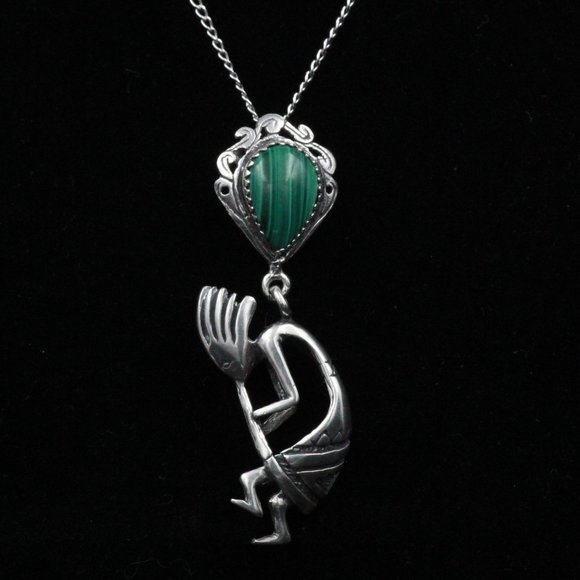 LIBERTY EE STERLING SILVER SOUTHWEST KOKOPELLI NECKLACE - Picture 1 of 10